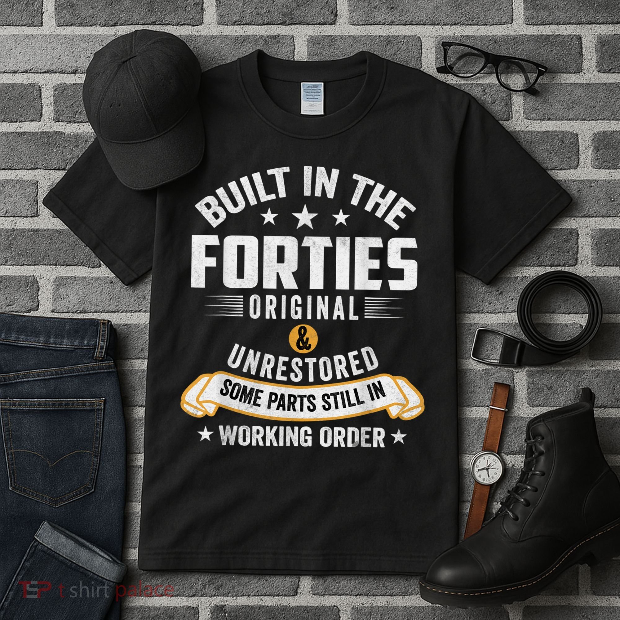 Built In The Forties Built In The 40s Birthday Tall T-Shirt