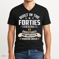 Built In The Forties Built In The 40s Birthday V-Neck T-Shirt thumb 2