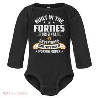 Built In The Forties Built In The 40s Birthday Baby Long Sleeve Bodysuit thumb 0
