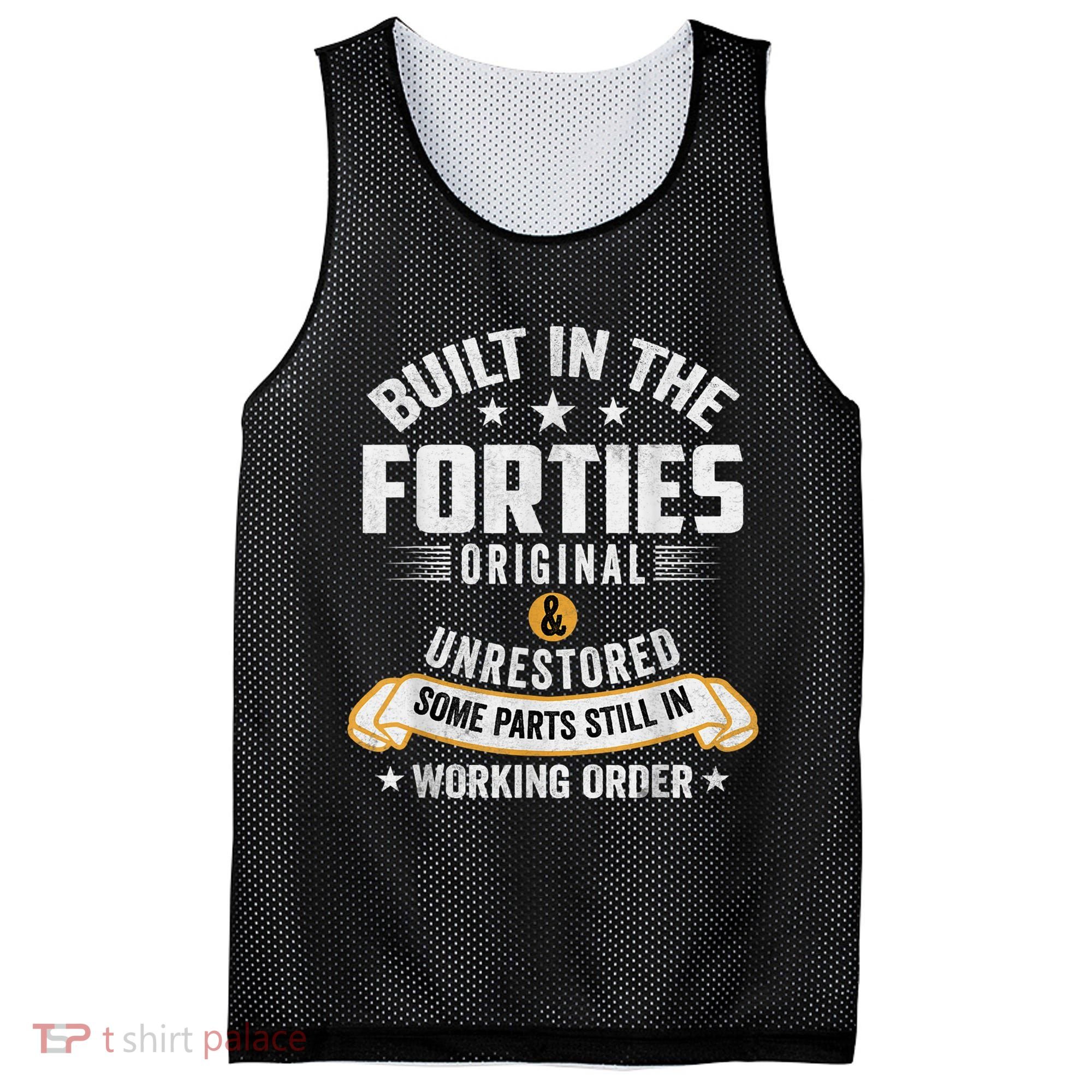 Built In The Forties Built In The 40s Birthday Mesh Reversible Basketball Jersey Tank