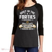 Built In The Forties Built In The 40s Birthday Women's Tri-Blend 3/4-Sleeve Raglan Shirt thumb 2