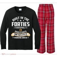 Built In The Forties Built In The 40s Birthday Kids Long Sleeve Plaid Pajama Set thumb 0