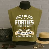 Built In The Forties Built In The 40s Birthday Garment-Dyed Women's Muscle Tee thumb 3