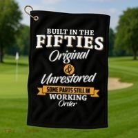 Built In The Fifties Built In The 50s Birthday Golf Towel thumb 1