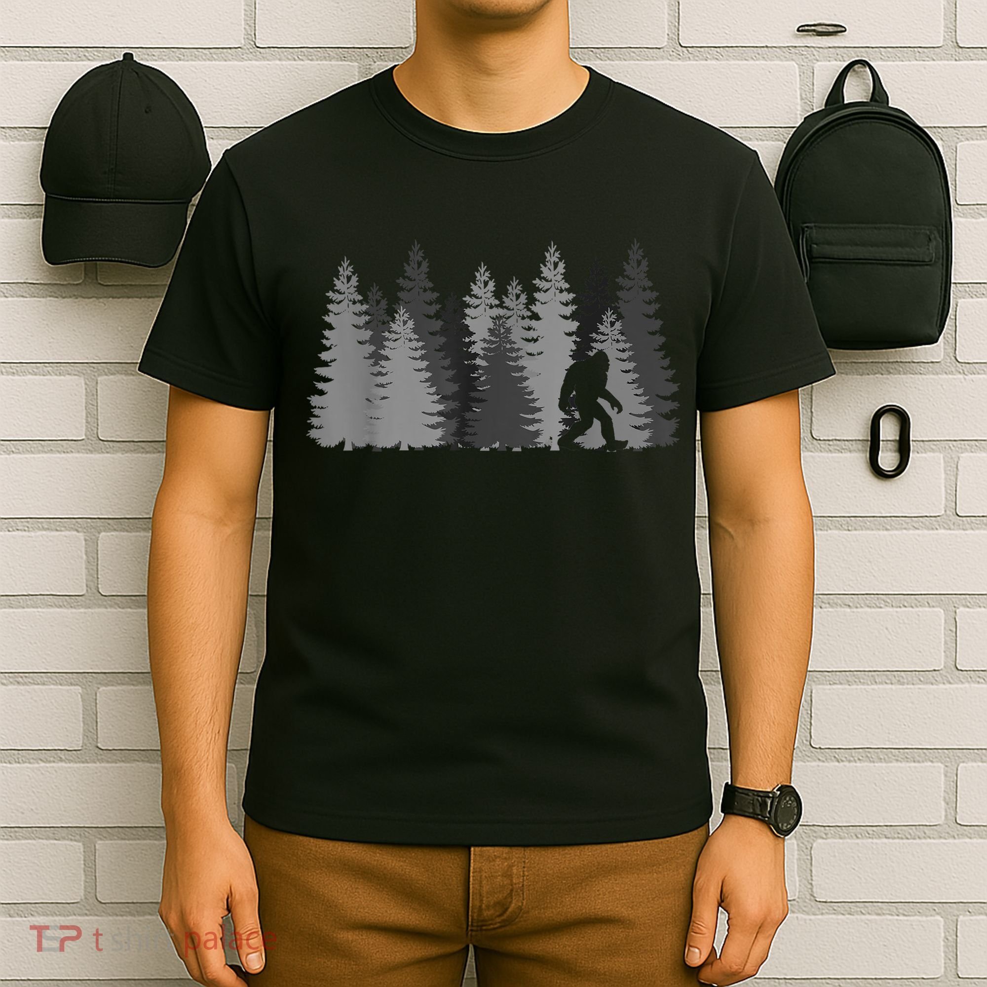 Bigfoot In The Forest Sasquatch Yeti T-Shirt