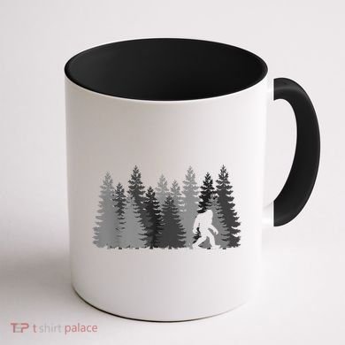Bigfoot In The Forest Sasquatch Yeti Coffee Mug back