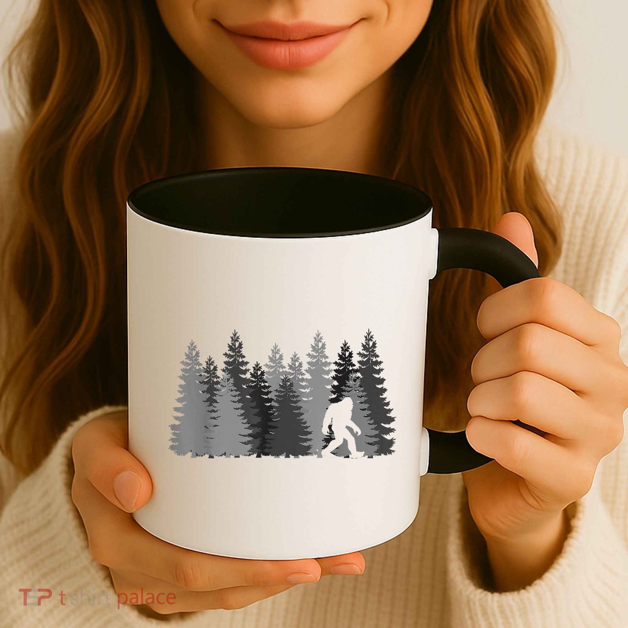 Bigfoot In The Forest Sasquatch Yeti Coffee Mug