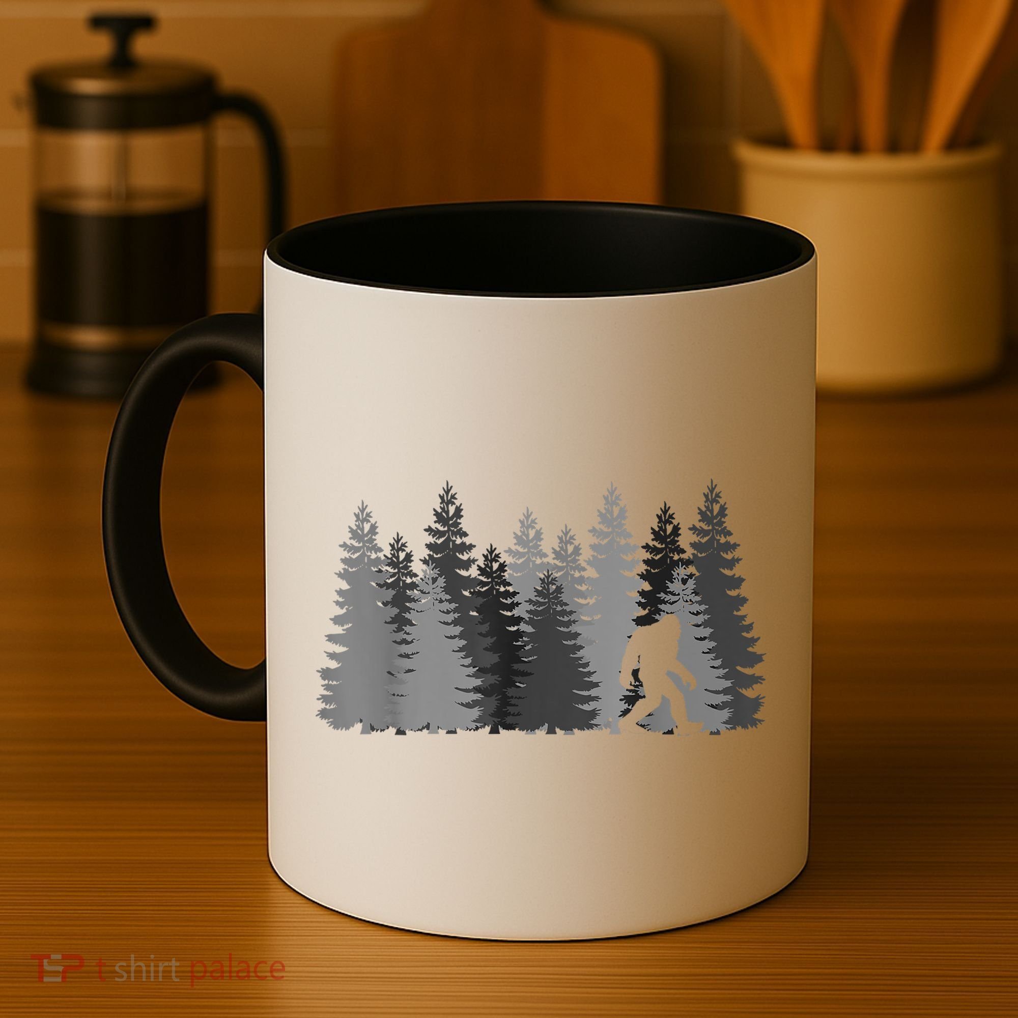 Bigfoot In The Forest Sasquatch Yeti Coffee Mug