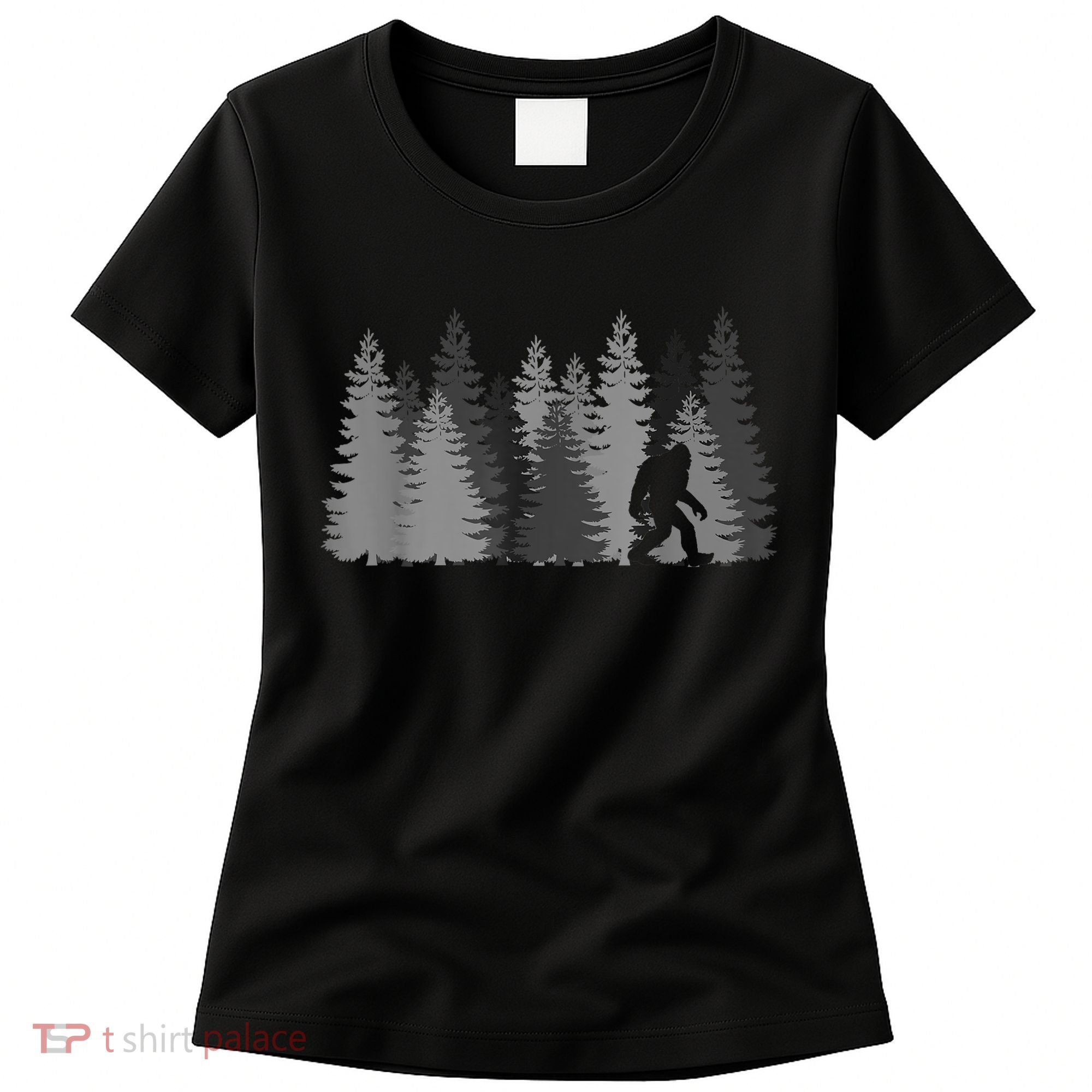 Bigfoot In The Forest Sasquatch Yeti Women's T-Shirt