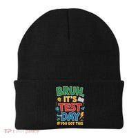 Bruh Its Test Day You Got This Staar Test Testing Teacher Beanie thumb 0