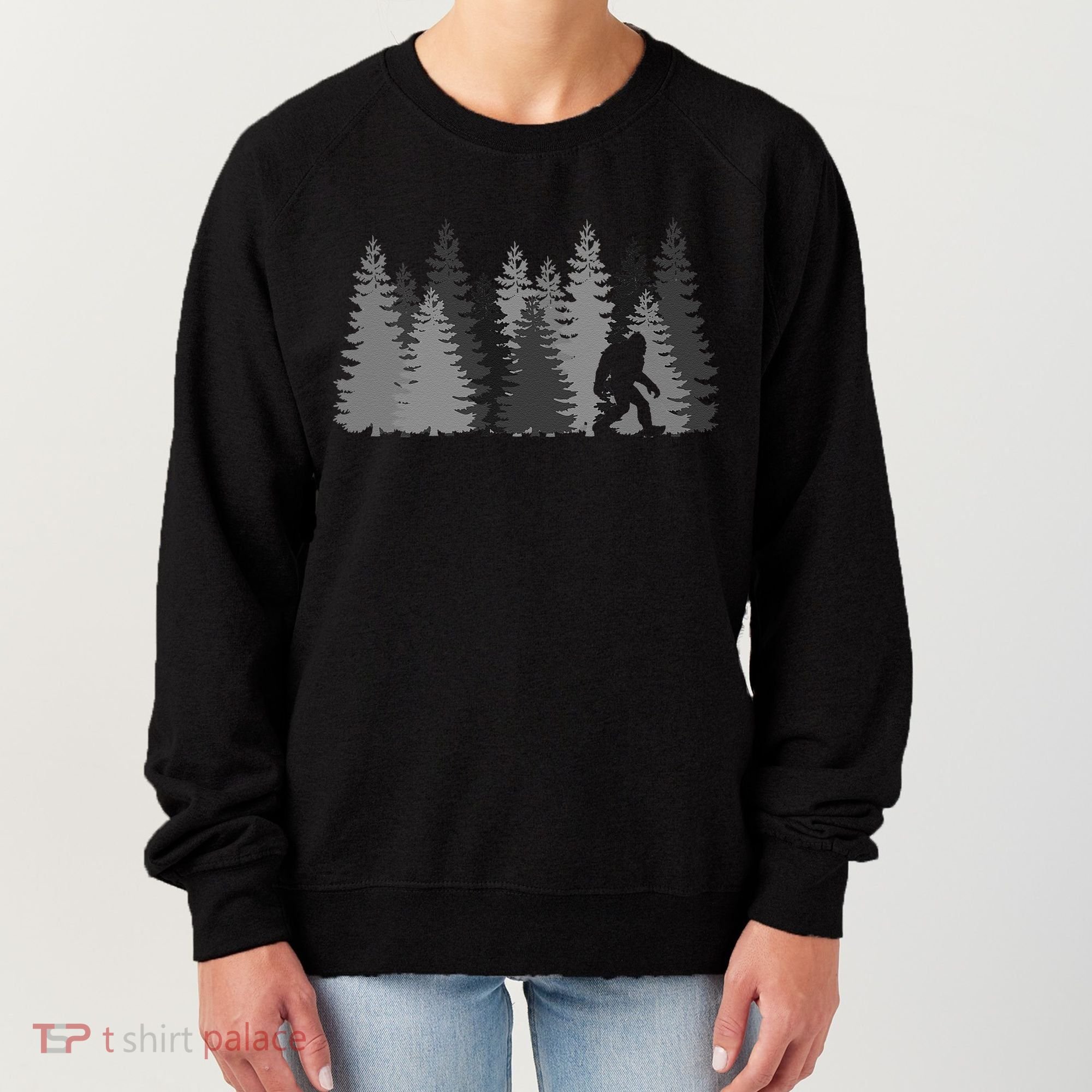 Bigfoot In The Forest Sasquatch Yeti Women's Sweatshirt