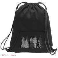 Bigfoot In The Forest Sasquatch Yeti Sweatshirt Cinch Pack Bag thumb 0