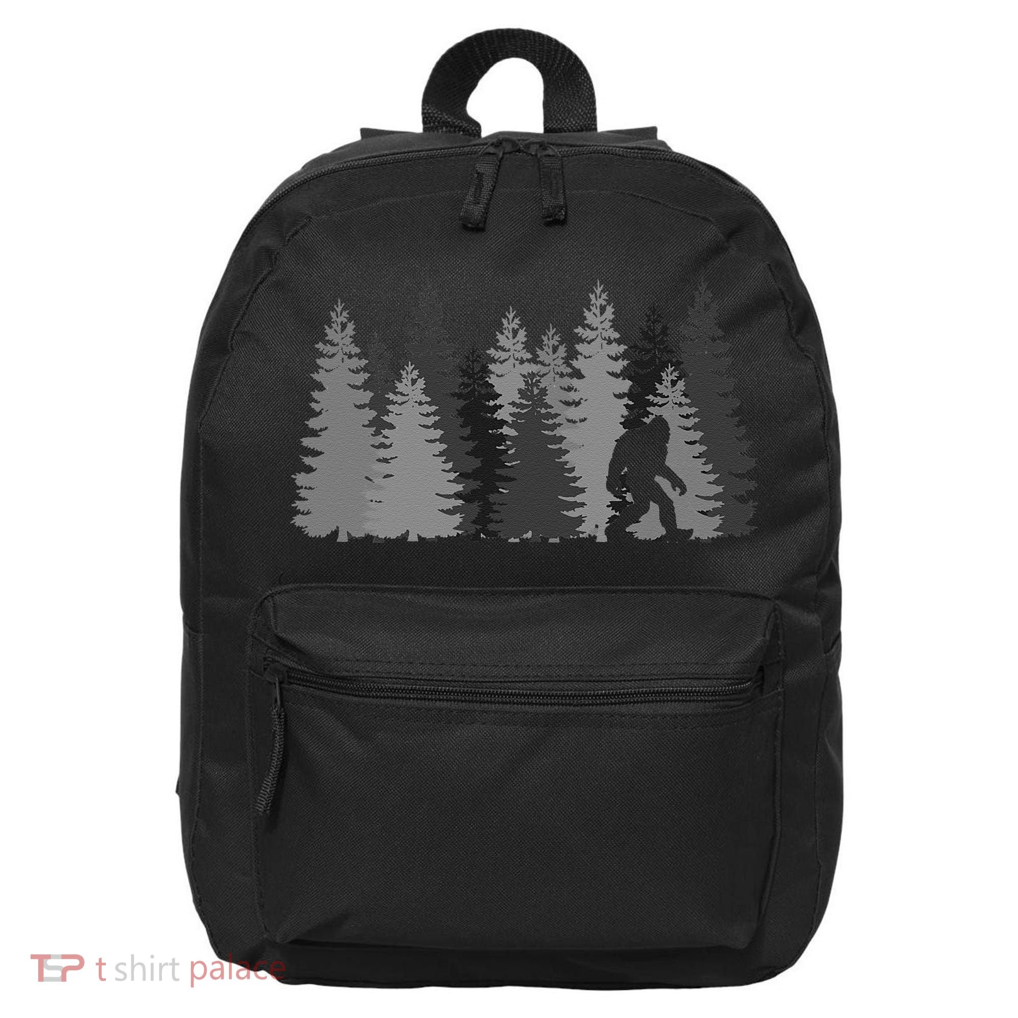 Bigfoot In The Forest Sasquatch Yeti 16 in Basic Backpack