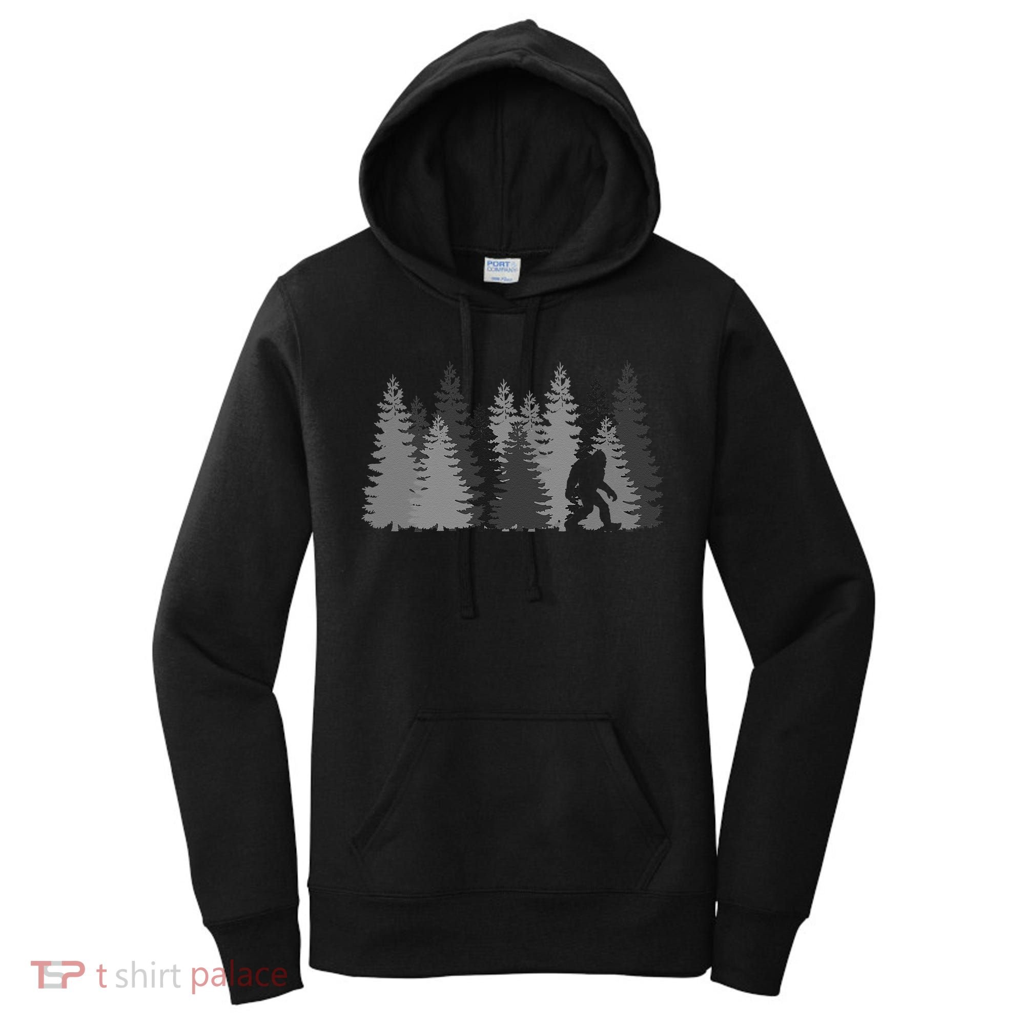 Bigfoot In The Forest Sasquatch Yeti Women's Hoodie
