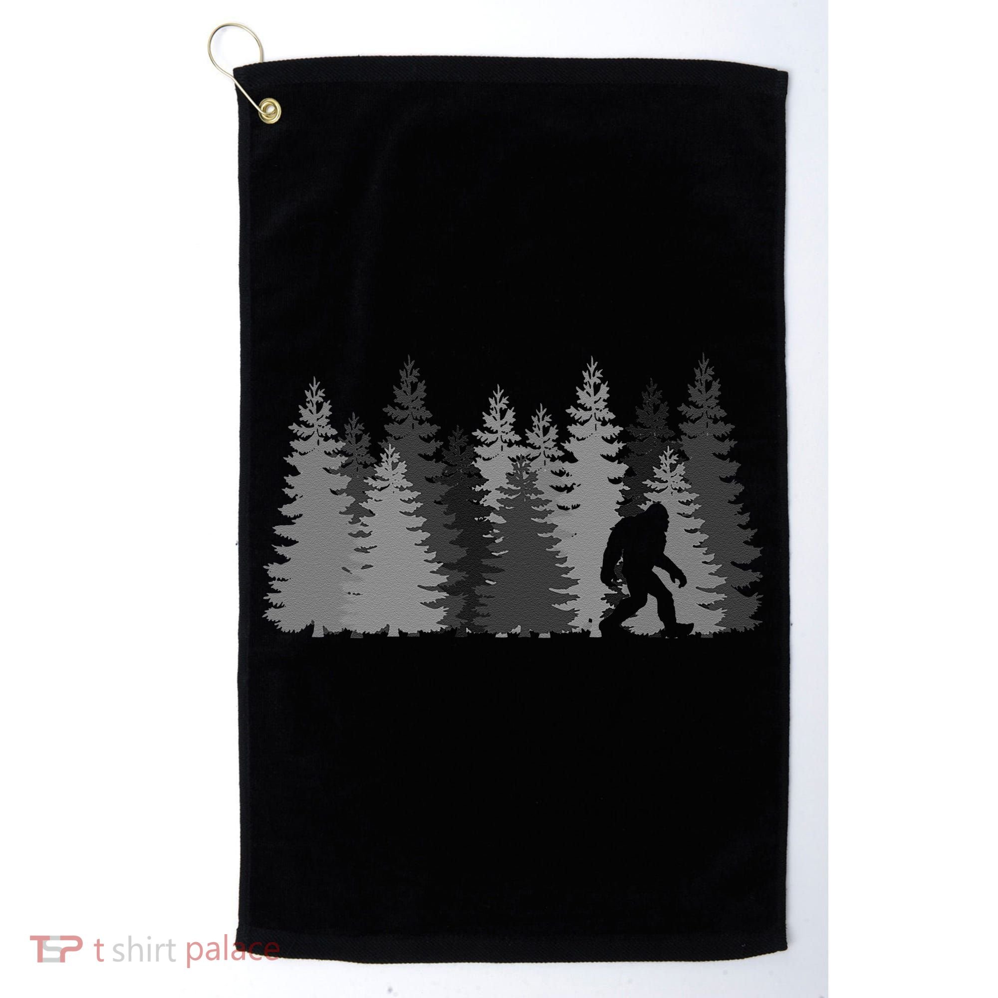 Bigfoot In The Forest Sasquatch Yeti Golf Towel