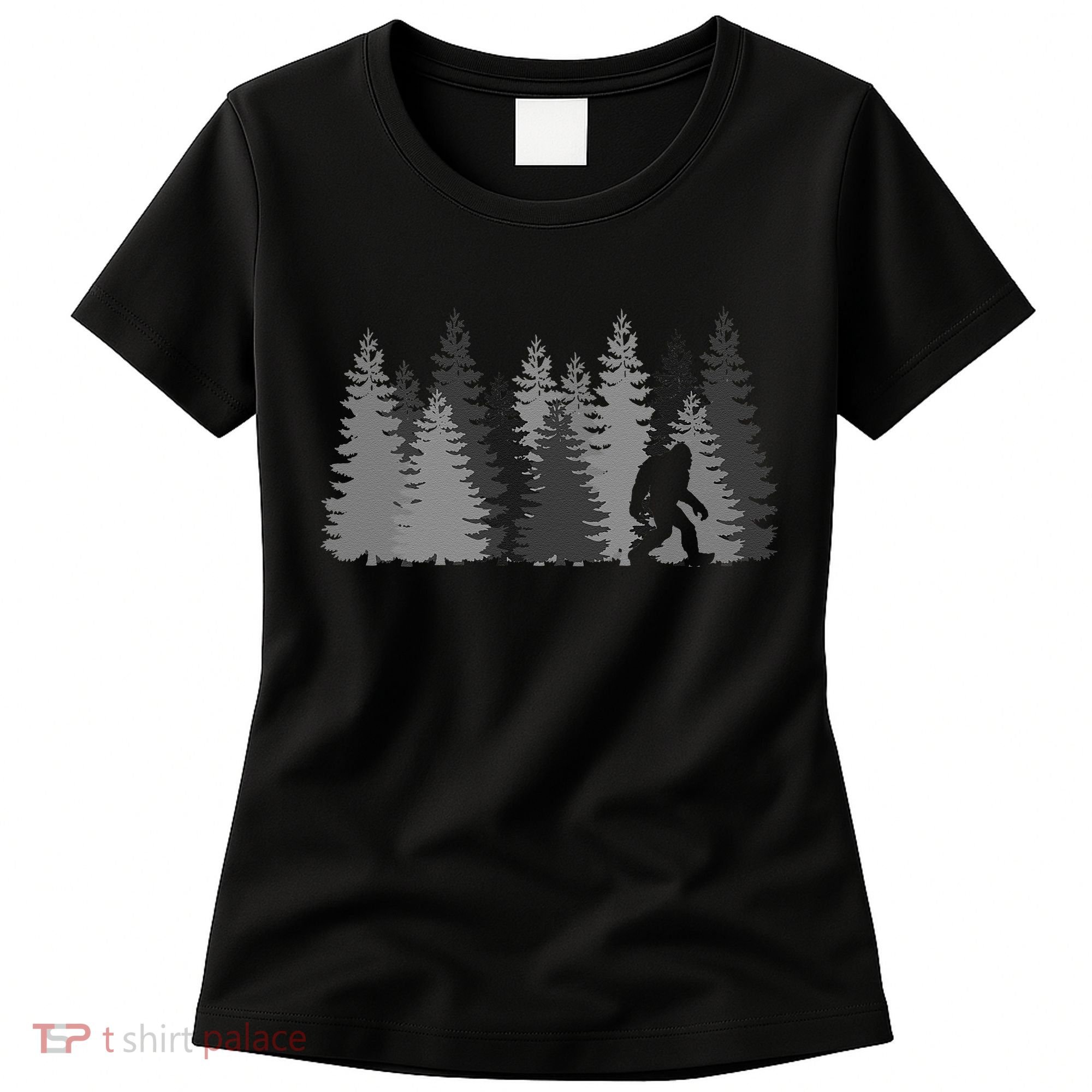 Bigfoot In The Forest Sasquatch Yeti Women's T-Shirt