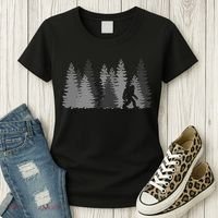 Bigfoot In The Forest Sasquatch Yeti Women's T-Shirt thumb 3