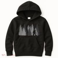 Bigfoot In The Forest Sasquatch Yeti Kids Hoodie thumb 0