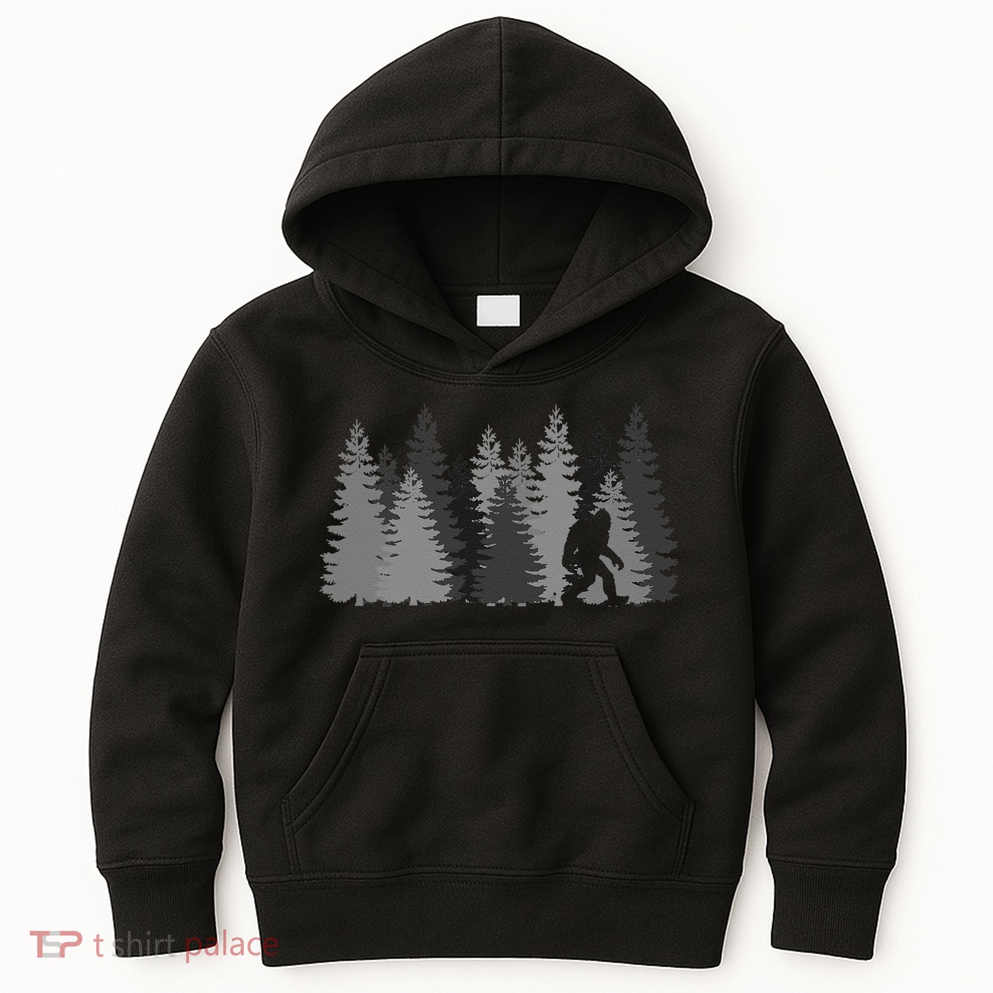 Bigfoot In The Forest Sasquatch Yeti Kids Hoodie