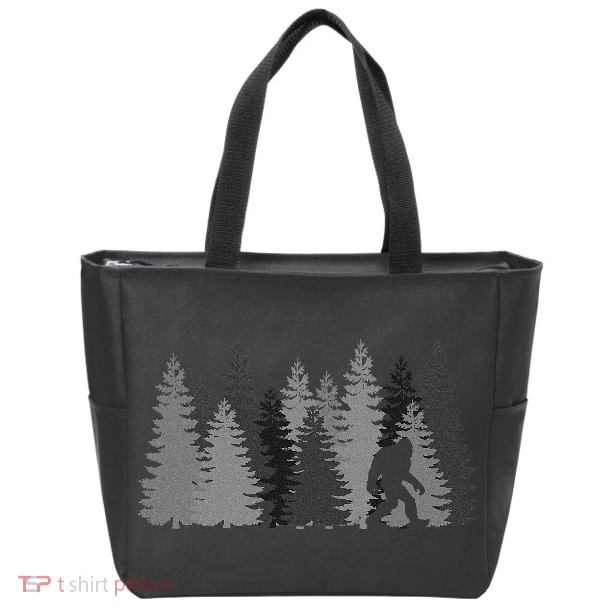Bigfoot In The Forest Sasquatch Yeti Tote Bag