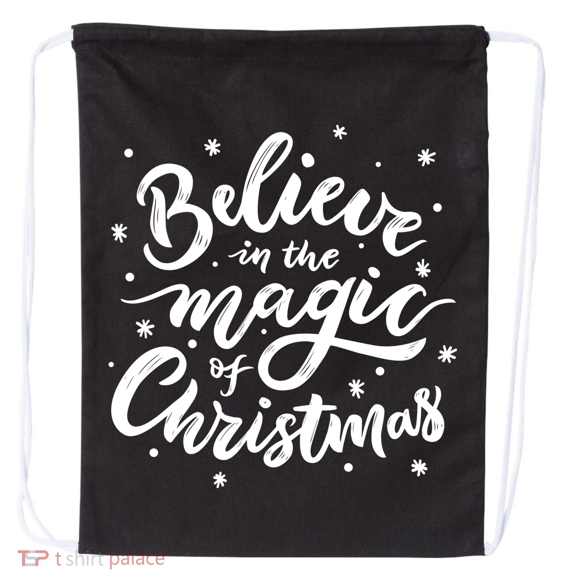 Believe In The Magic Of Christmas Drawstring Bag