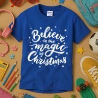 Believe In The Magic Of Christmas Kids T-Shirt thumb 3