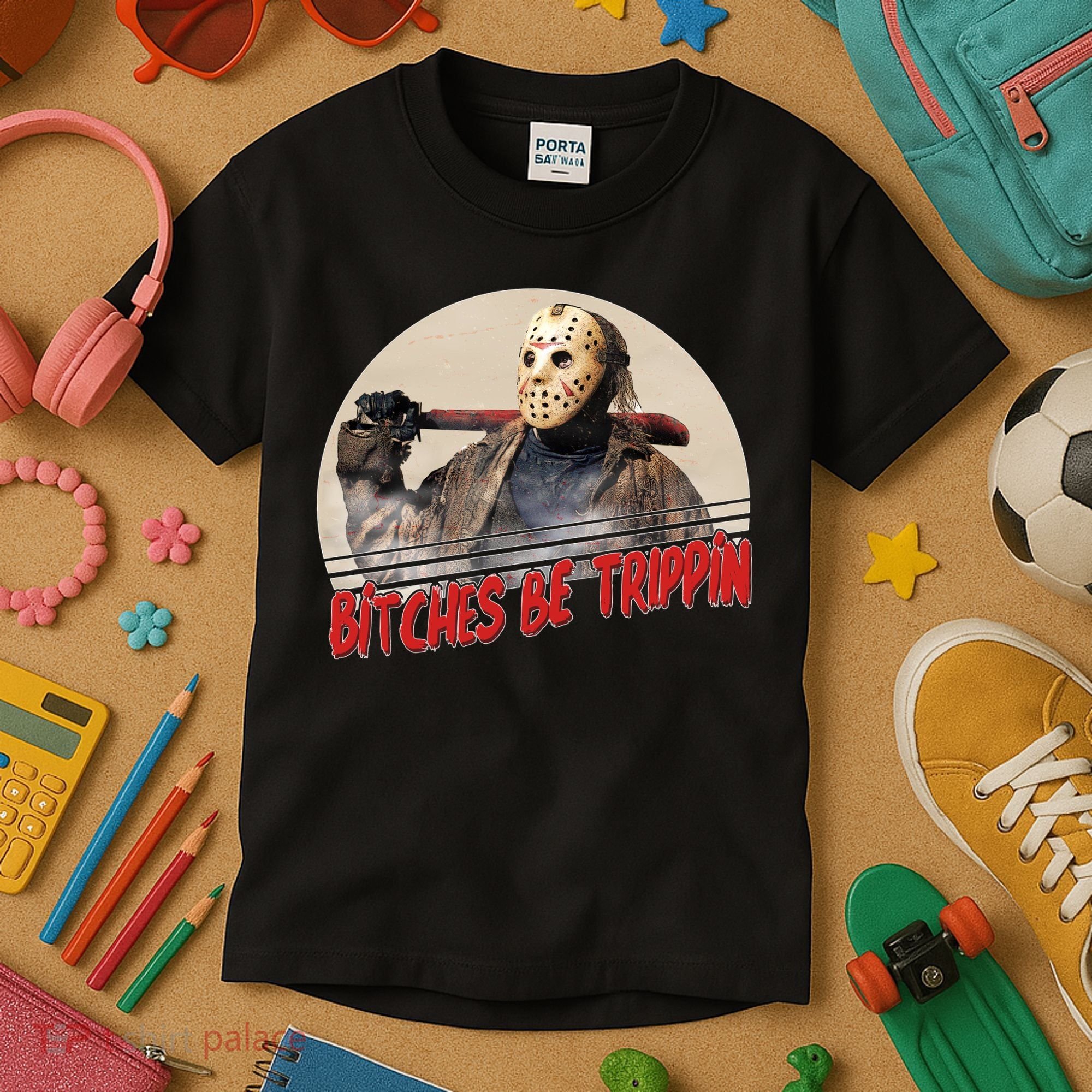 Bitches Be Trippin Horror Movie Fan Kids T-Shirt