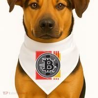 Bitcoin Abstract USA-Made Doggie Bandana thumb 1