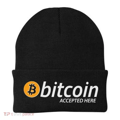 Bitcoin Accepted Here Cryptocurrency Logo Beanie