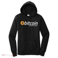Bitcoin Accepted Here Cryptocurrency Logo Women's Hoodie thumb 0