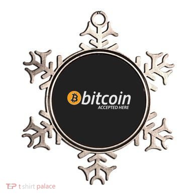Bitcoin Accepted Here Cryptocurrency Logo Ornament
