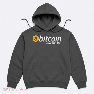 Bitcoin Accepted Here Cryptocurrency Logo Hoodie