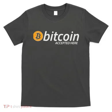 Bitcoin Accepted Here Cryptocurrency Logo T-Shirt