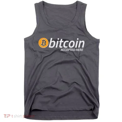 Bitcoin Accepted Here Cryptocurrency Logo Tank Top