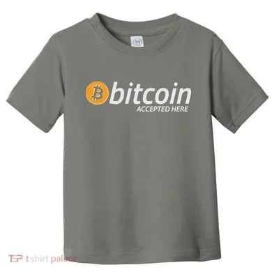 Bitcoin Accepted Here Cryptocurrency Logo Toddler T-Shirt