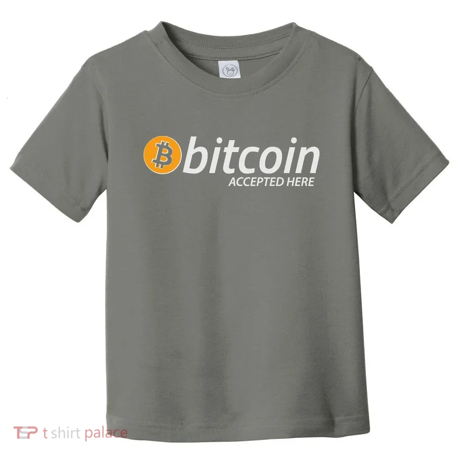 Bitcoin Accepted Here Cryptocurrency Logo Toddler T-Shirt