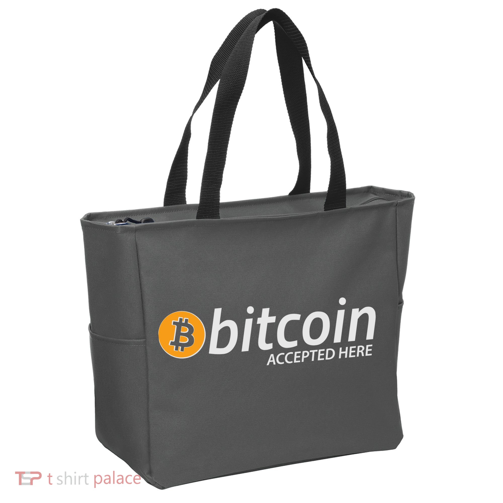 Bitcoin Accepted Here Cryptocurrency Logo Tote Bag