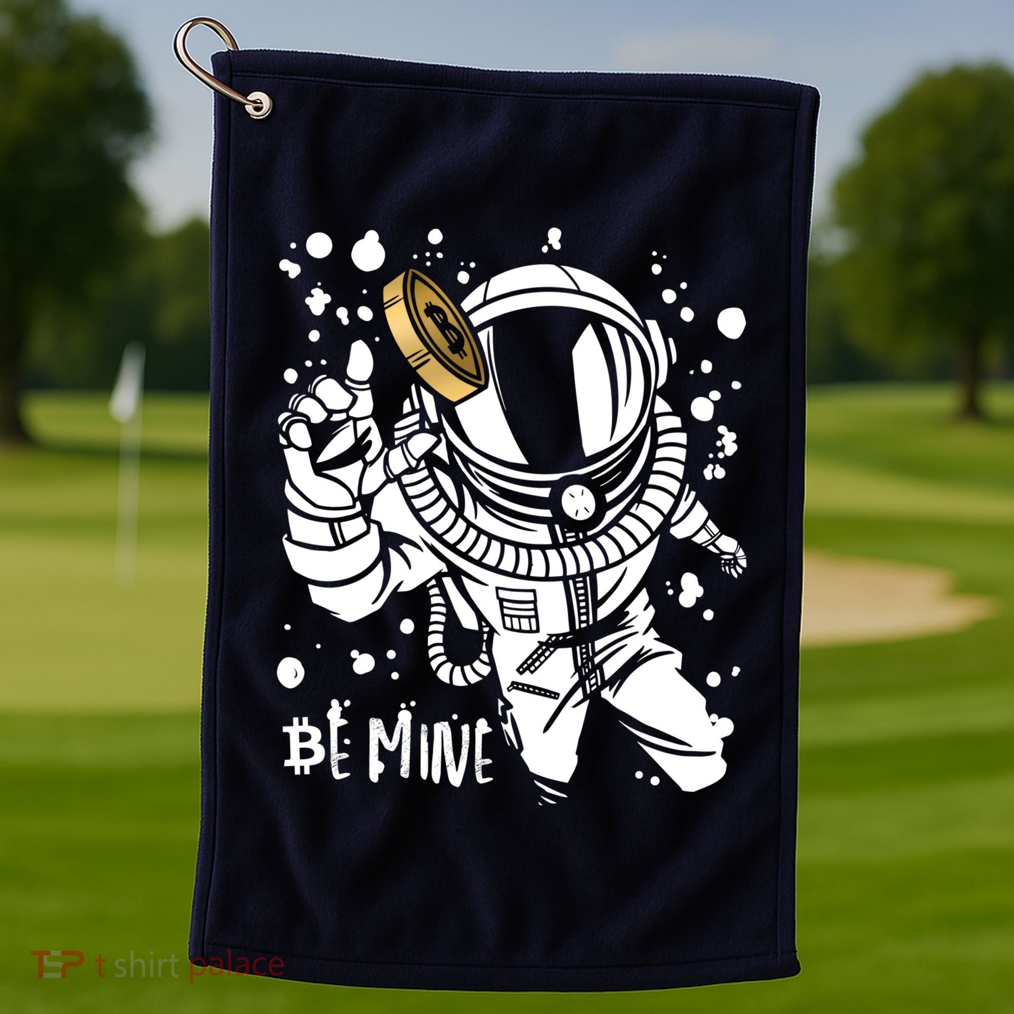 Bitcoin Astronaut Be Mine Golf Towel