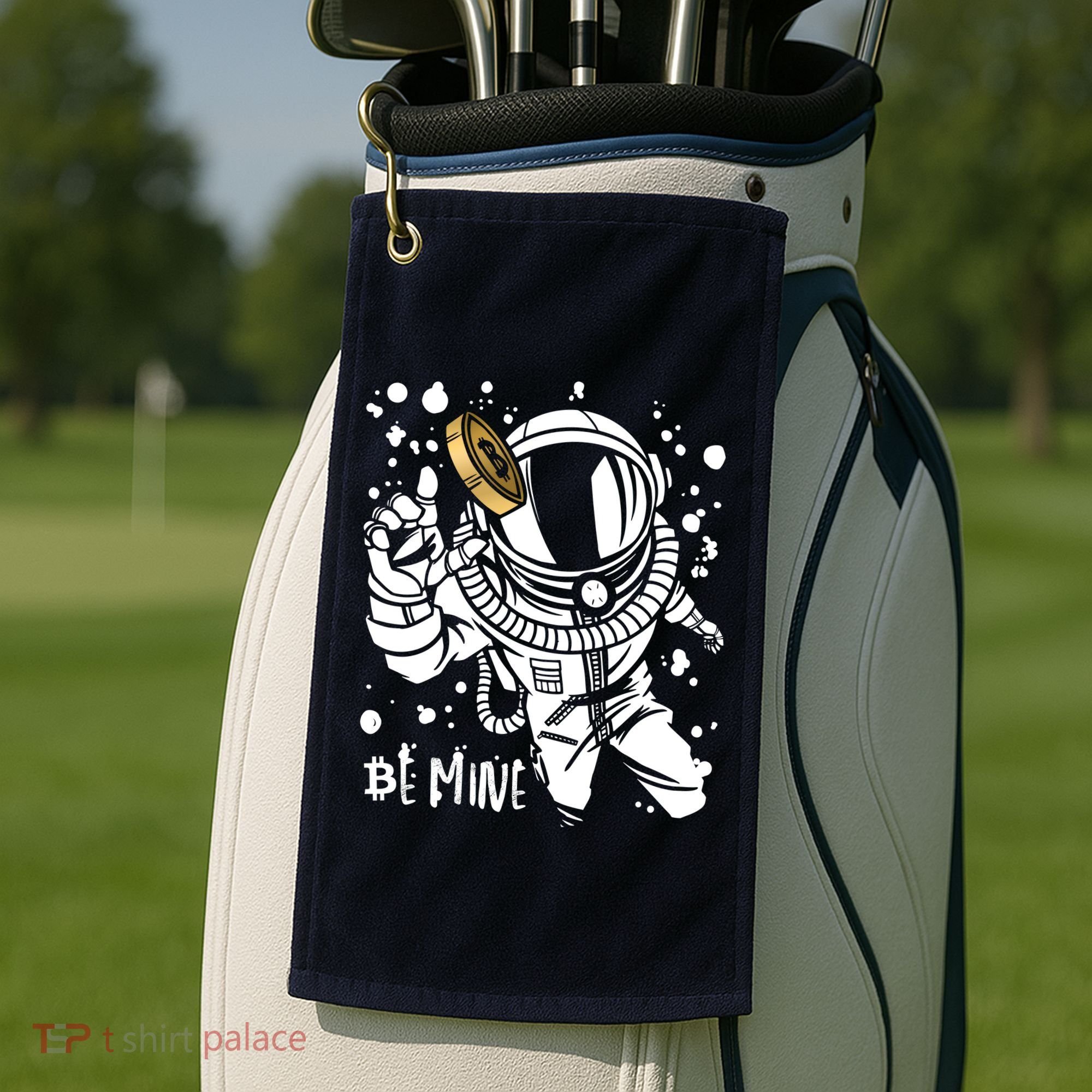 Bitcoin Astronaut Be Mine Golf Towel