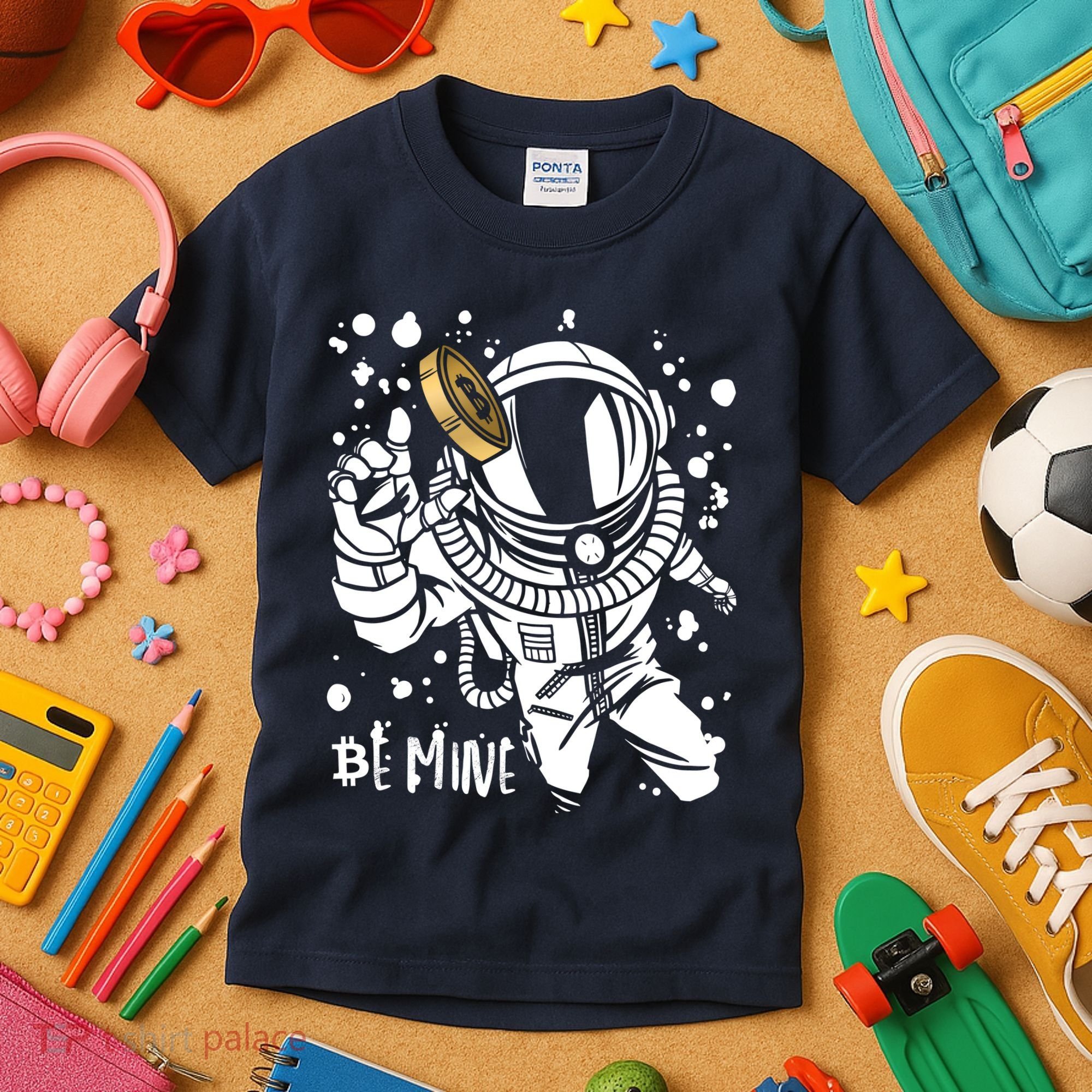 Bitcoin Astronaut Be Mine Kids T-Shirt