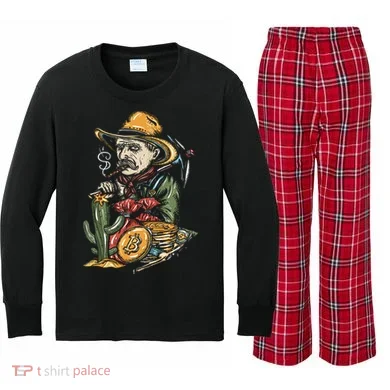 Bitcoin Bob Kids Long Sleeve Plaid Pajama Set