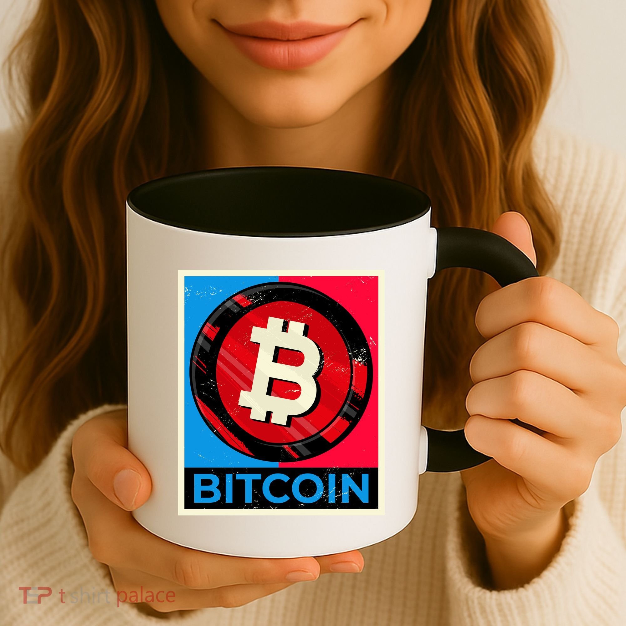 Bitcoin BTC Logo Crypto Currency Moon Hodl Coffee Mug