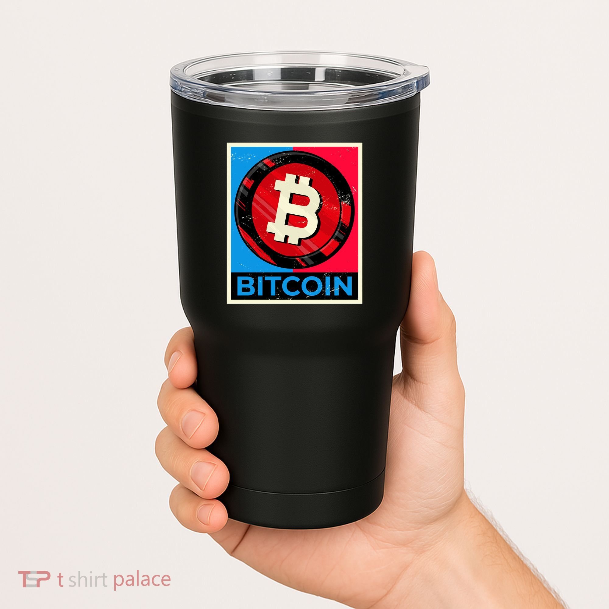 Bitcoin BTC Logo Crypto Currency Moon Hodl Tumbler