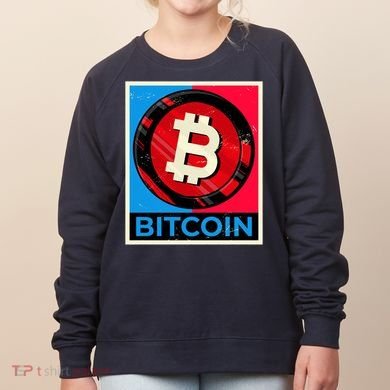 Bitcoin BTC Logo Crypto Currency Moon Hodl Women's Sweatshirt