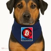 Bitcoin BTC Logo Crypto Currency Moon Hodl USA-Made Doggie Bandana thumb 1