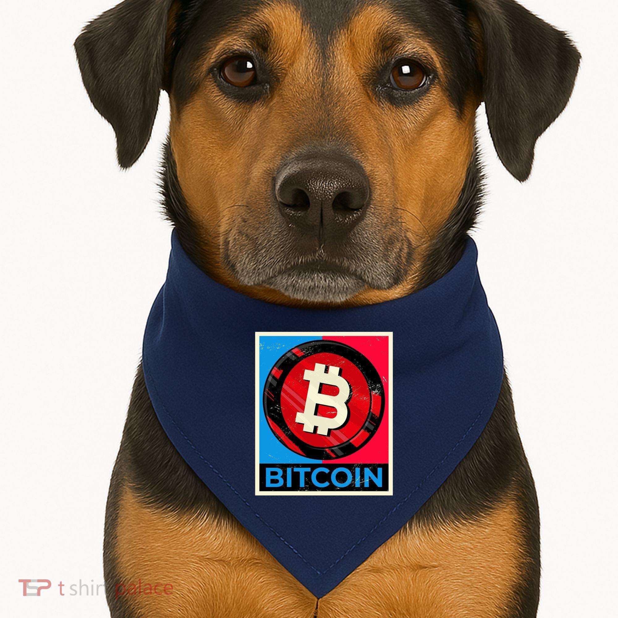 Bitcoin BTC Logo Crypto Currency Moon Hodl USA-Made Doggie Bandana