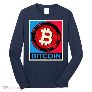 Bitcoin BTC Logo Crypto Currency Moon Hodl Long Sleeve Shirt