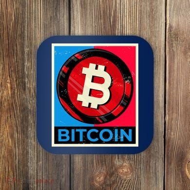 Bitcoin BTC Logo Crypto Currency Moon Hodl Coaster