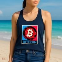 Bitcoin BTC Logo Crypto Currency Moon Hodl Women's Tank Top thumb 2