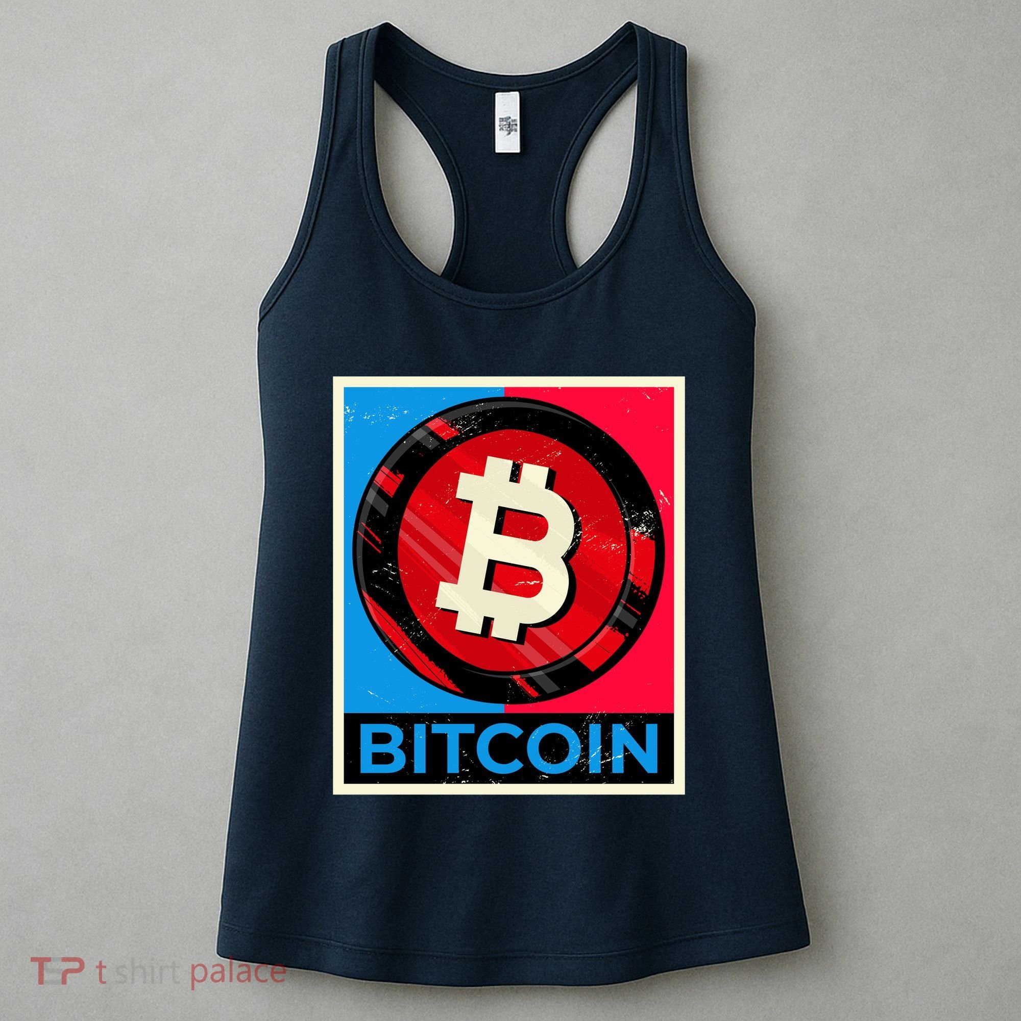 Bitcoin BTC Logo Crypto Currency Moon Hodl Women's Tank Top